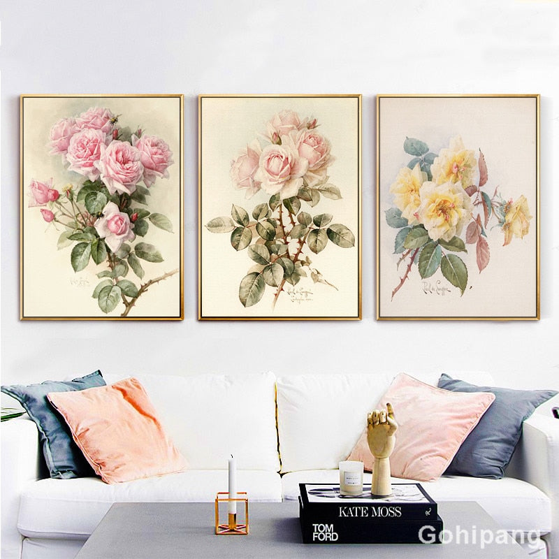 European Retro Flower Posters Print Home