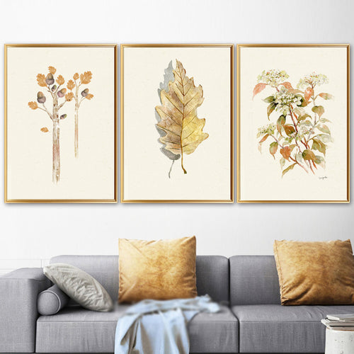 Fall YelFlower Tree Leaves Wall Art Canvas