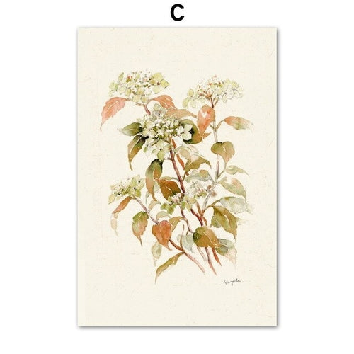 Fall YelFlower Tree Leaves Wall Art Canvas