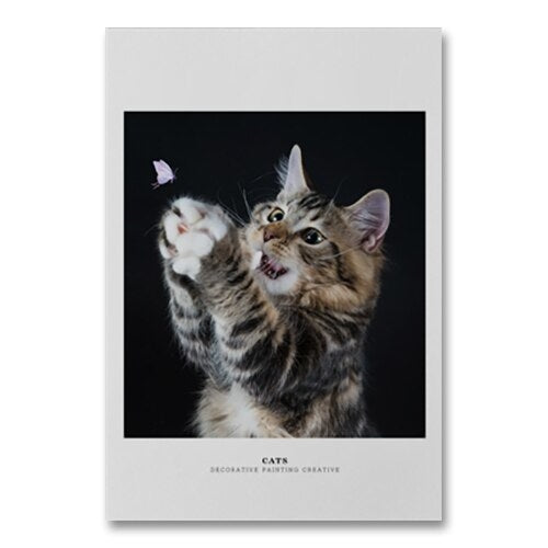 Nordic Animal Pet Cute Cat Poster Print