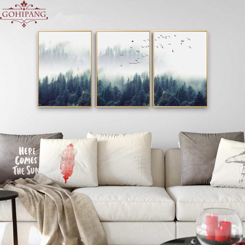 Nordic Decoration Forest Lanscape Wall