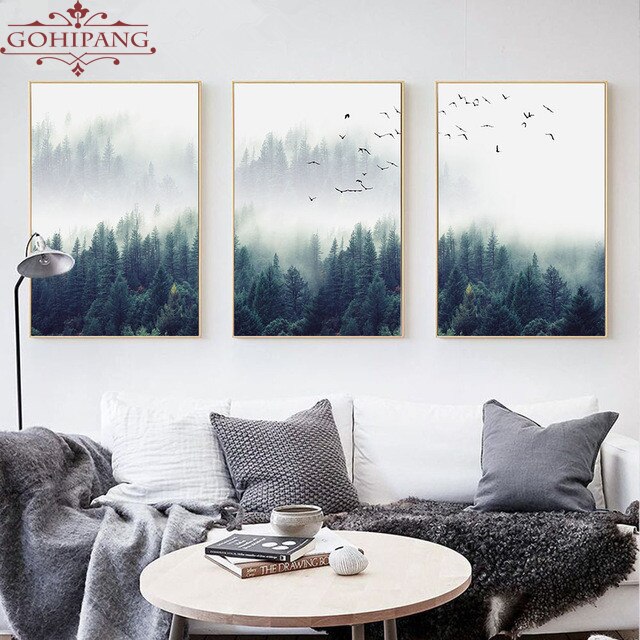 Nordic Decoration Forest Lanscape Wall