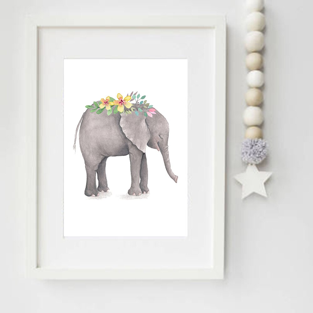 Nordic Cartoon Giraffe Elephant