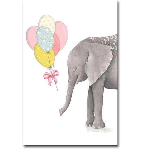 Nordic Cartoon Giraffe Elephant