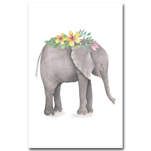 Nordic Cartoon Giraffe Elephant