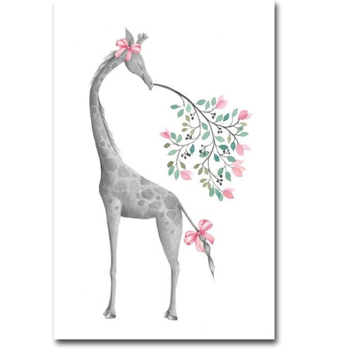 Nordic Cartoon Giraffe Elephant