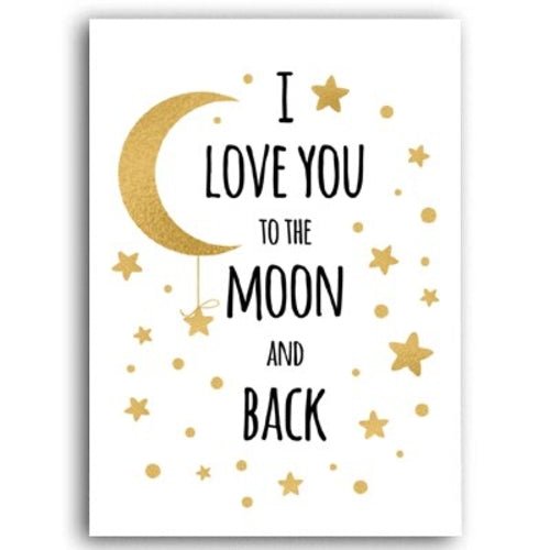 I love you to the moon and back Love Quote Cartoon