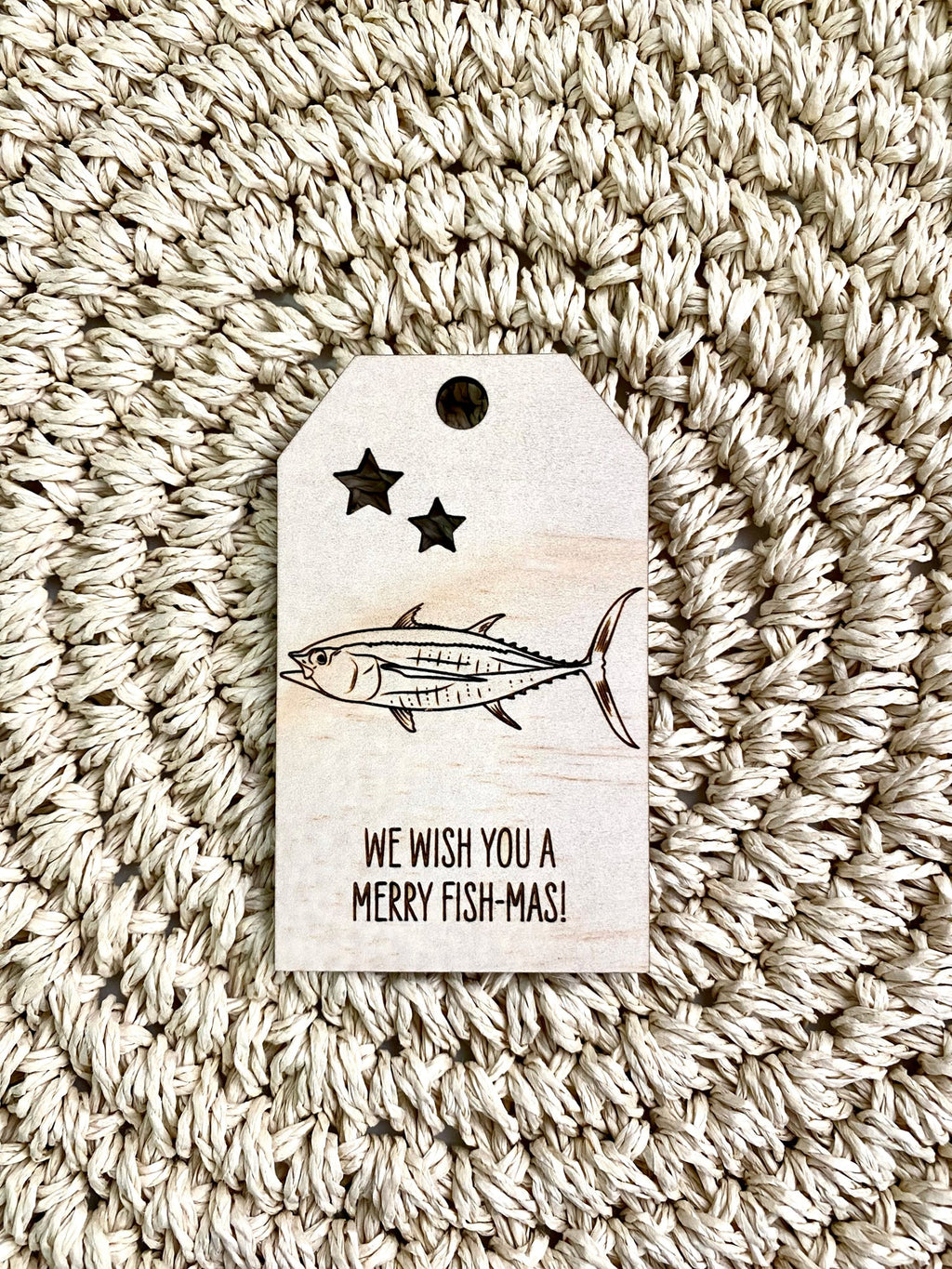 Wooden Christmas Swing Tag - Tuna Fish