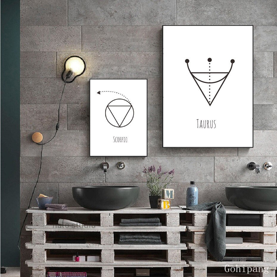 Minimalist Geometric Constellation Abstract Canvas