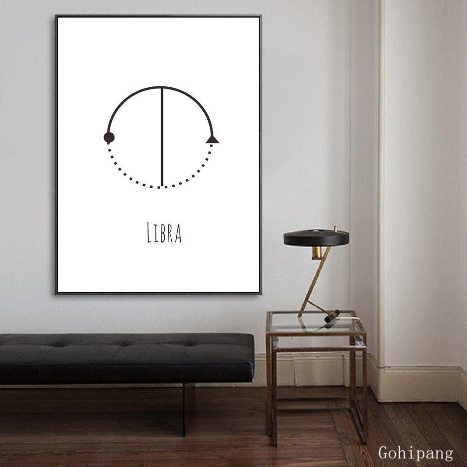 Minimalist Geometric Constellation Abstract Canvas
