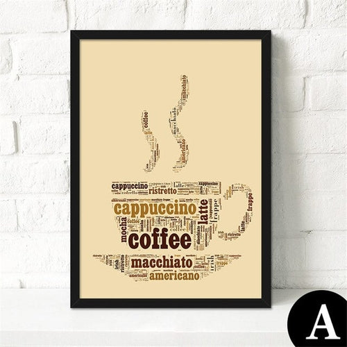 Modern French Coffee Quotes Posters Nordic Kitchen