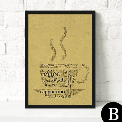 Modern French Coffee Quotes Posters Nordic Kitchen