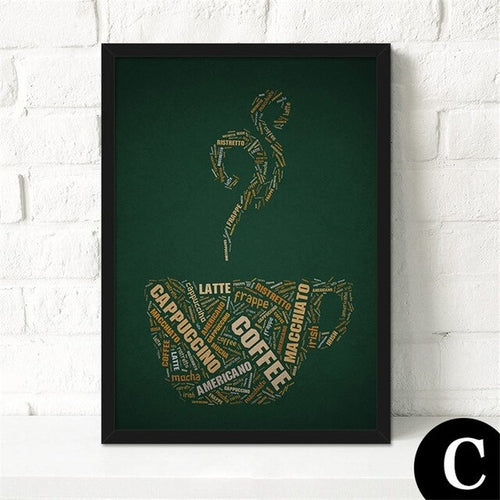 Modern French Coffee Quotes Posters Nordic Kitchen