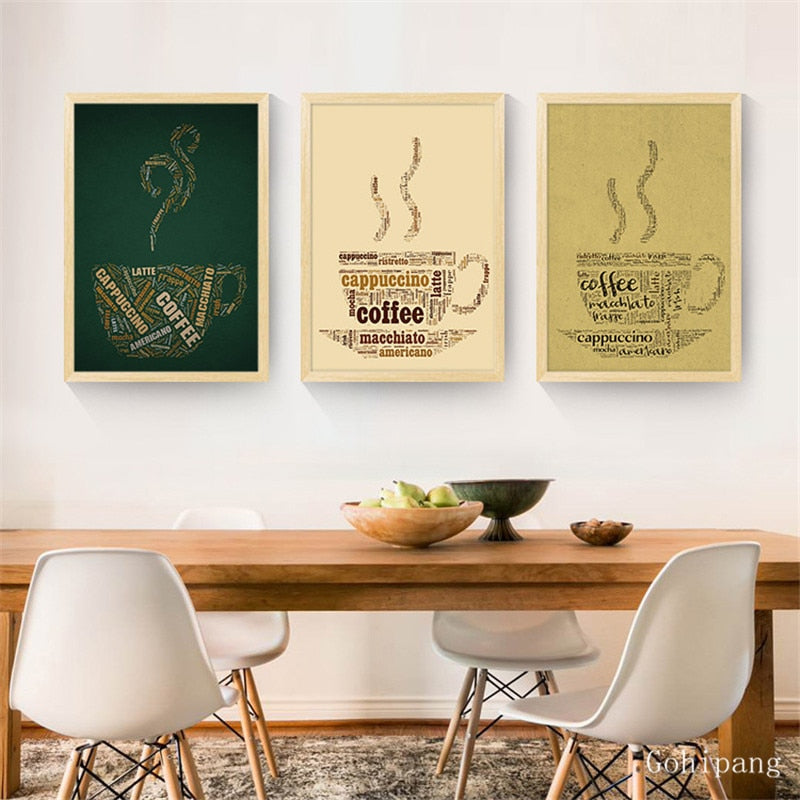 Modern French Coffee Quotes Posters Nordic Kitchen