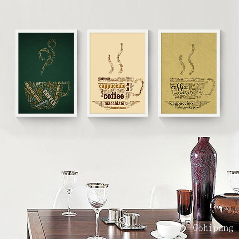 Modern French Coffee Quotes Posters Nordic Kitchen