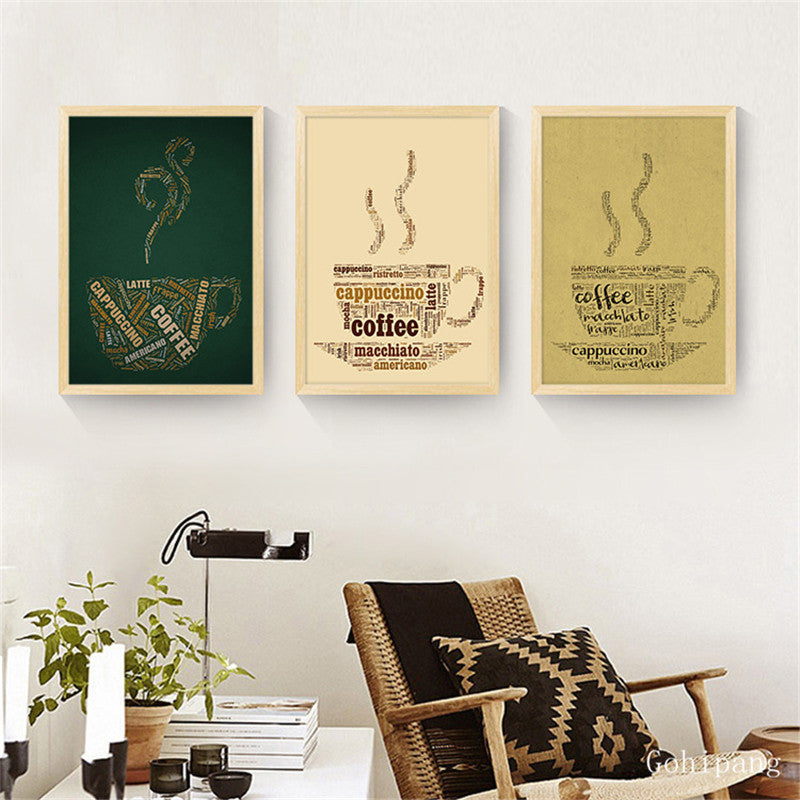 Modern French Coffee Quotes Posters Nordic Kitchen