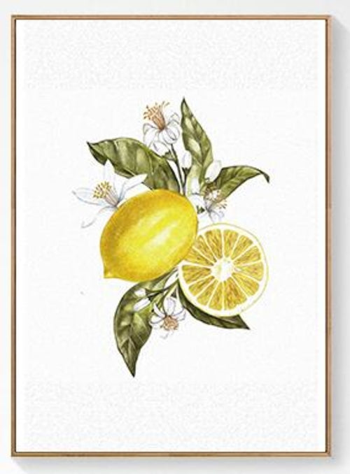 Nordic Art Fruit Lemon Canvas Painting Abstract