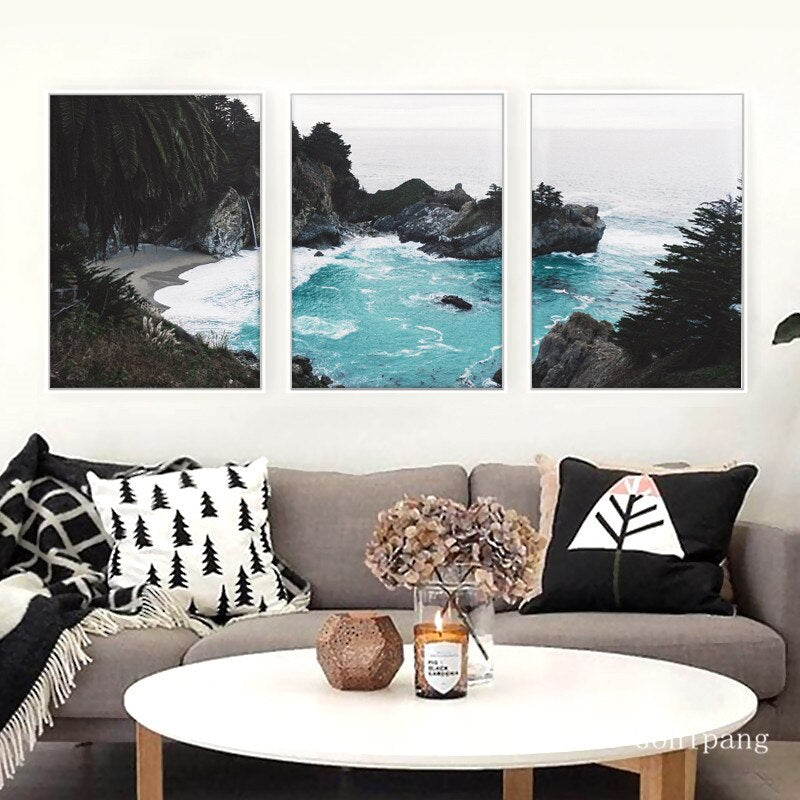 Scandinavian Coastal Landscape Posters Modern