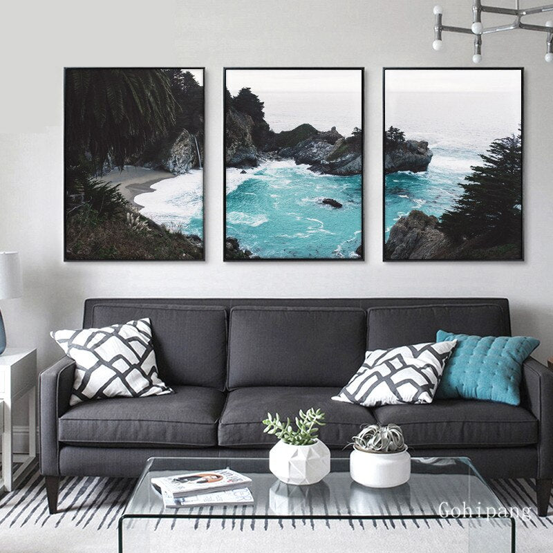 Scandinavian Coastal Landscape Posters Modern