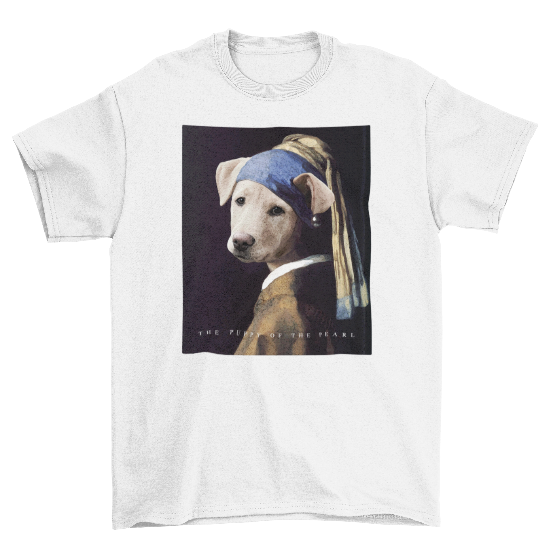Cute Fashion Famous Dog Girl Painting Puppy pearl Animal t-shirt