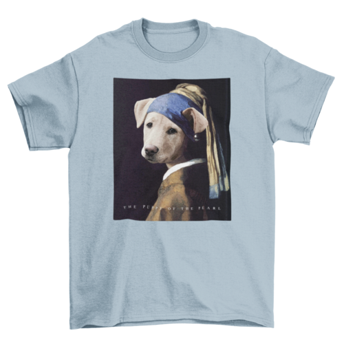 Cute Fashion Famous Dog Girl Painting Puppy pearl Animal t-shirt