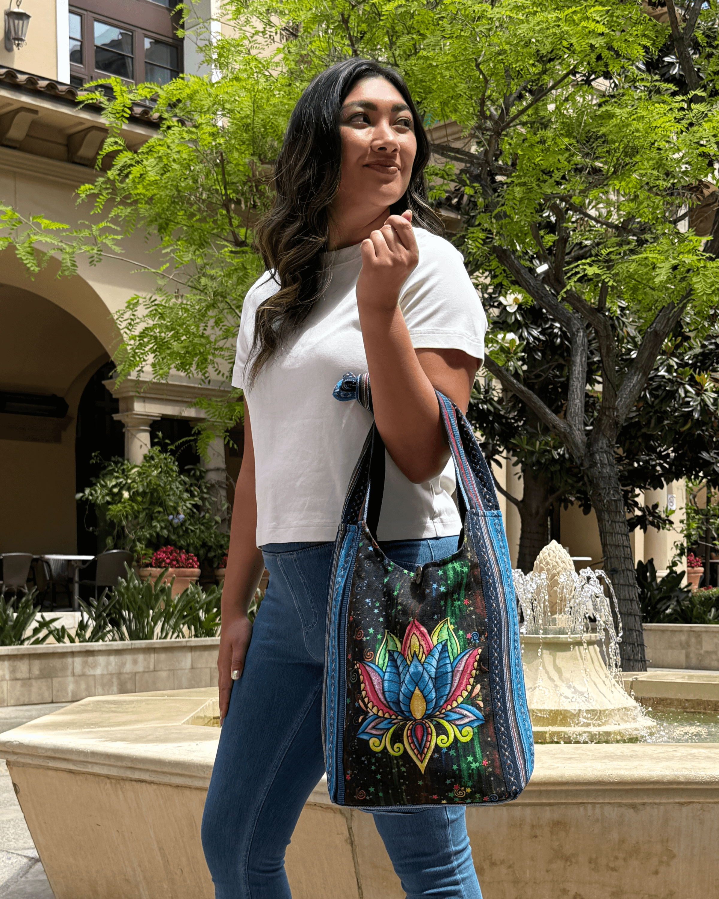 Kathmandu Collection Lotus Handmade Hobo Bag