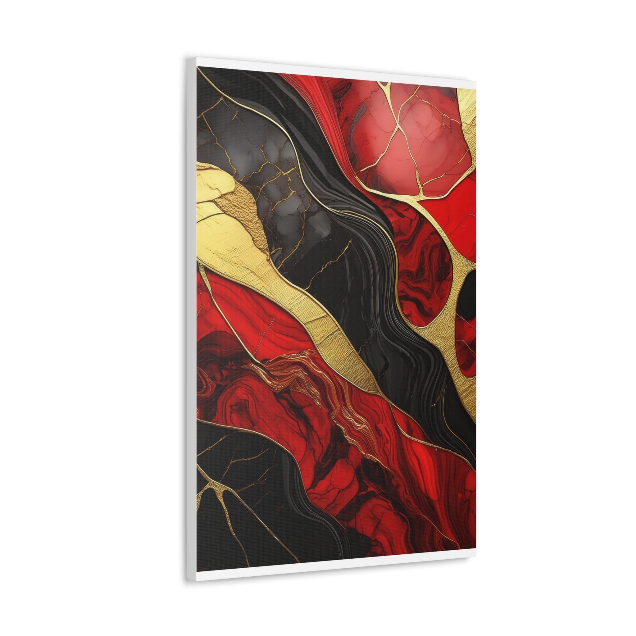 Canvas Wall Art Decor - Bold Red Gold Tones Print