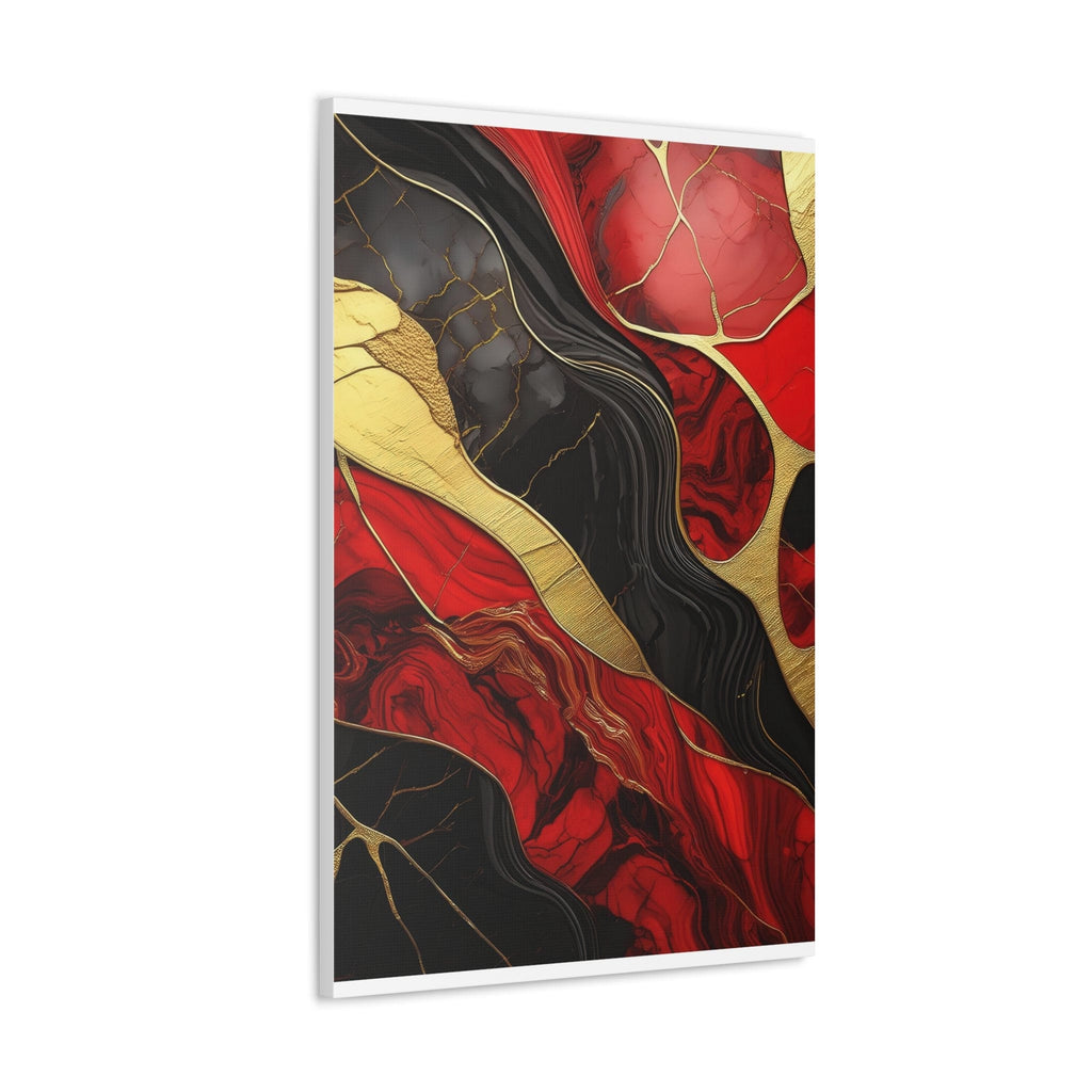 Canvas Wall Art Decor - Bold Red Gold Tones Print