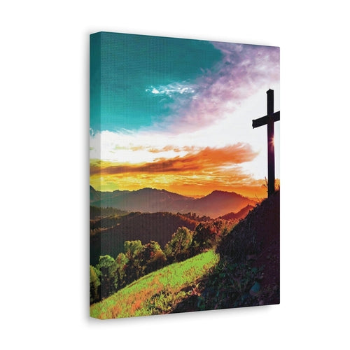 Canvas Wall Art Decor - Cross on Hilltop