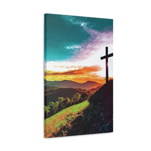 Canvas Wall Art Decor - Cross on Hilltop