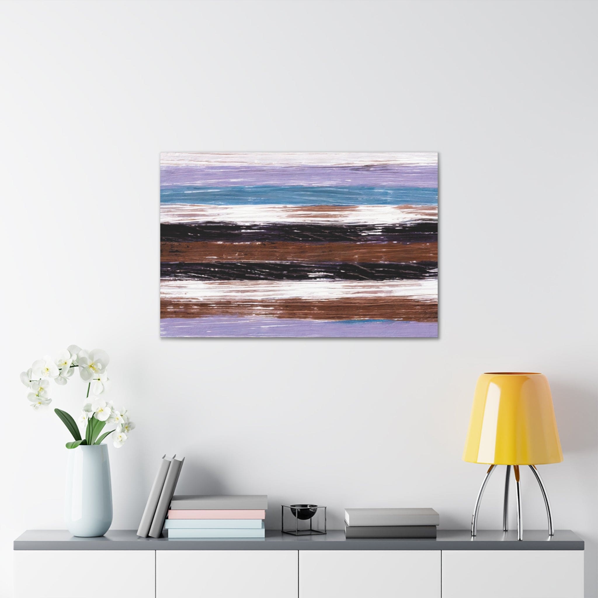 Canvas Wall Art Decor - Lavender Black Brown Rustic Pattern