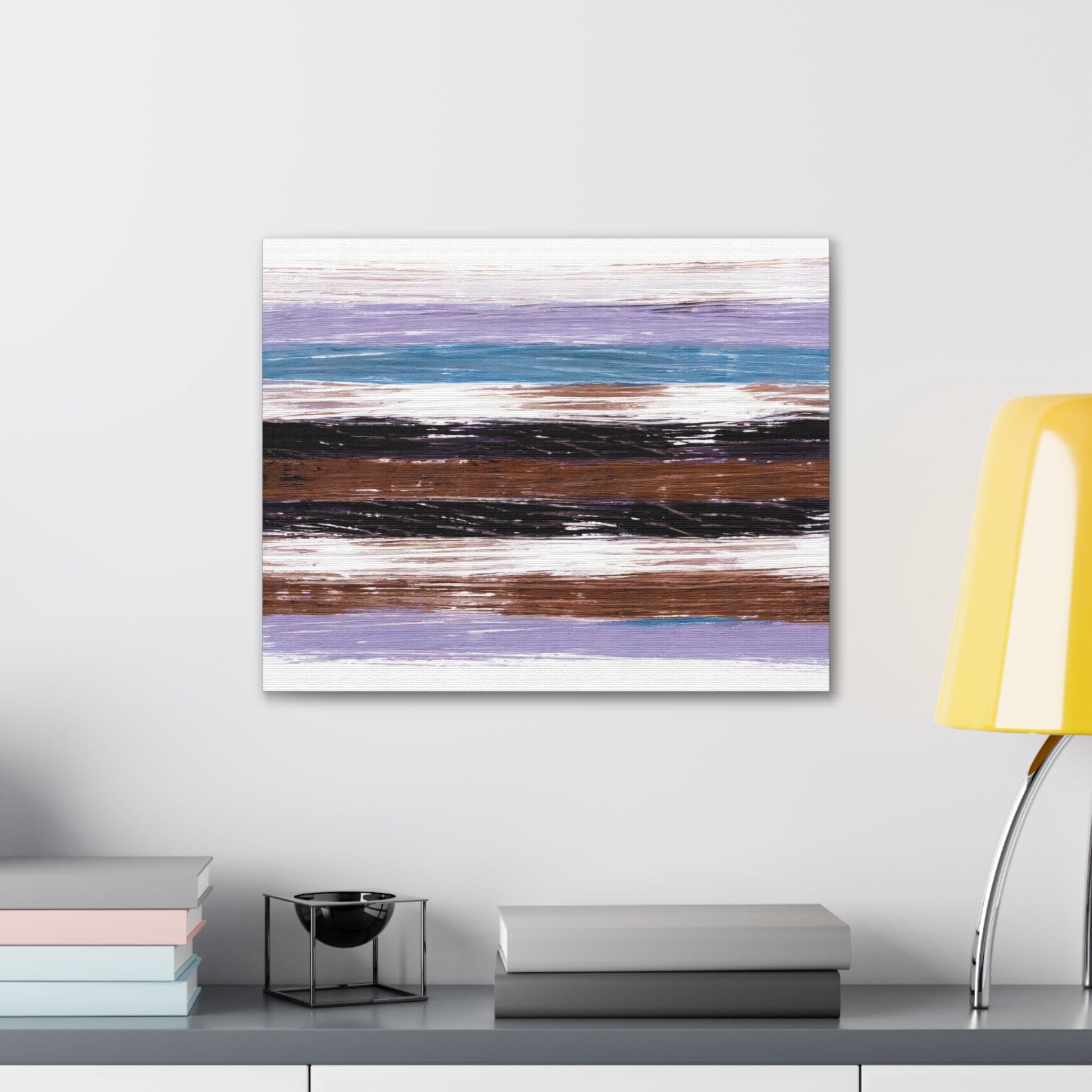 Canvas Wall Art Decor - Lavender Black Brown Rustic Pattern