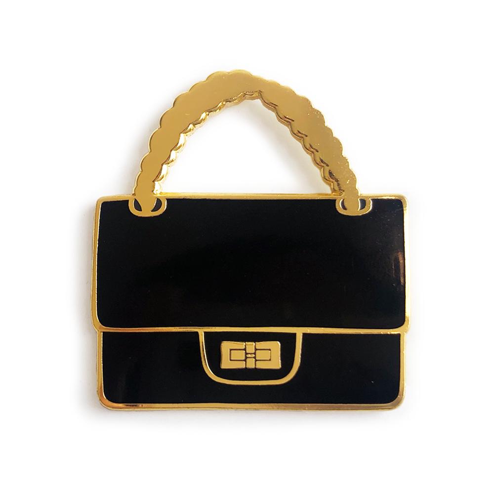 Black Chain Bag Fashion Enamel Pin