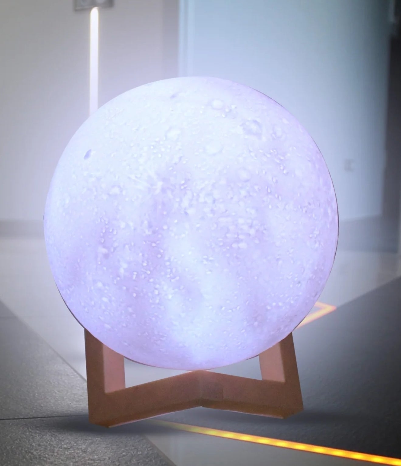 Moon Night Lamp with Plastic Stand Night Lamp for Bedroom
