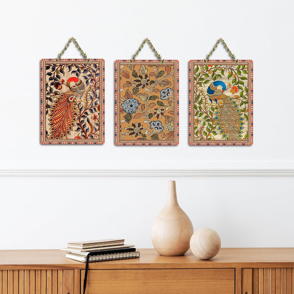 Kalamkari Art Wooden Wall Hanging Decoration