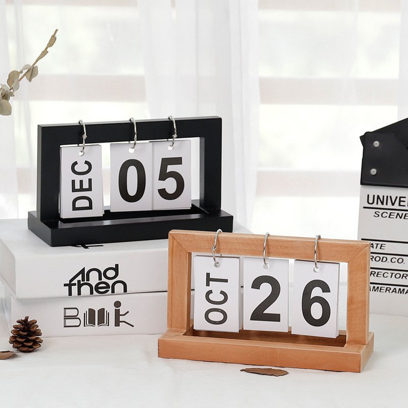 Desktop Wooden Flip Calendar