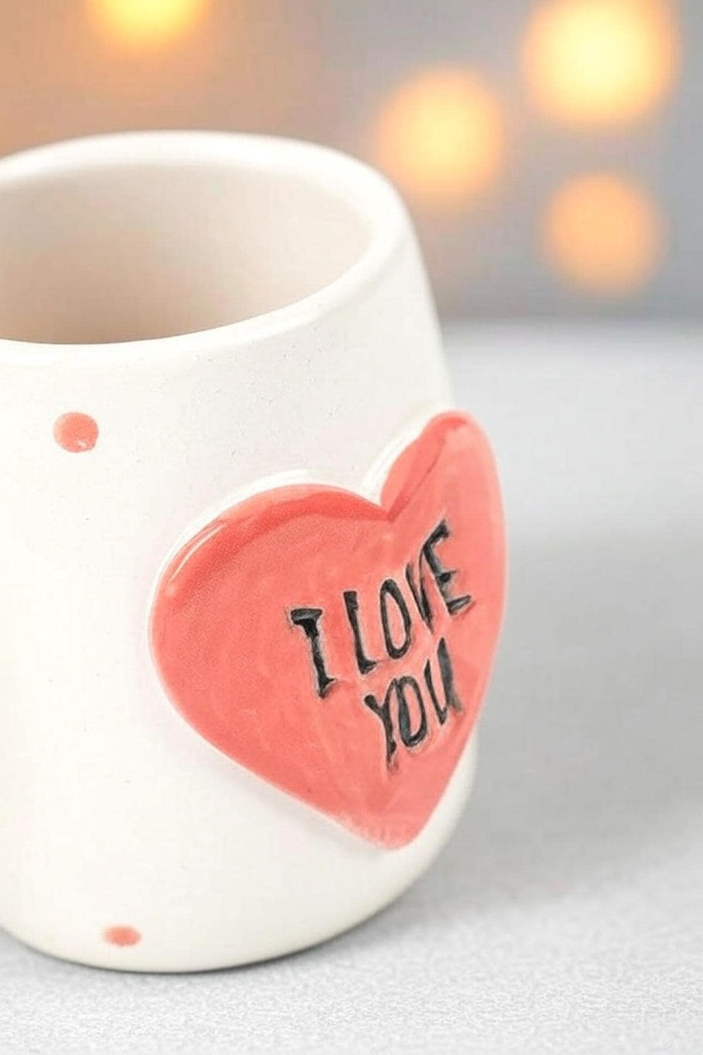 Handmade 3D I Love You Ceramic Mug 400ml Capacity for Valentine’s Day