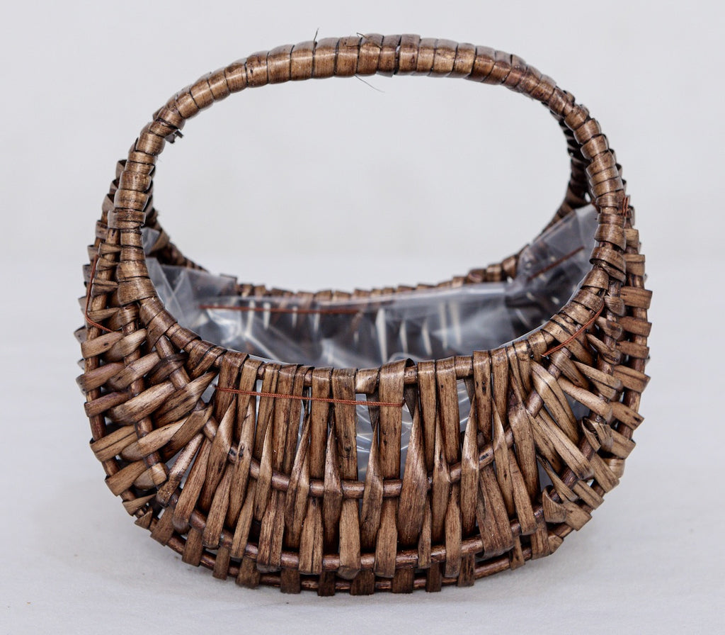 Half Moon Wicker Basket with Handle: Farmhouse Home Decor