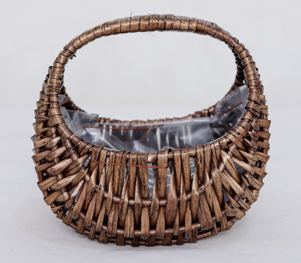 Half Moon Wicker Basket with Handle: Farmhouse Home Decor