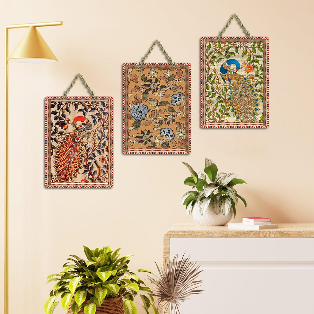 Kalamkari Art Wooden Wall Hanging Decoration