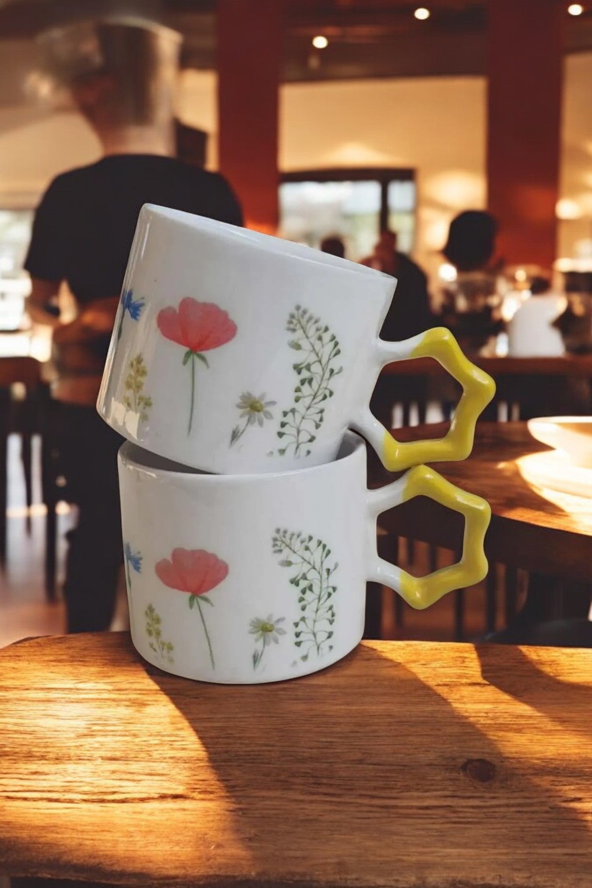 Ceramic Mugs with Floral Designs for Garden Lovers and Spring Decor