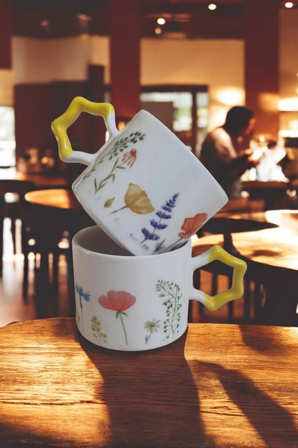 Ceramic Mugs with Floral Designs for Garden Lovers and Spring Decor