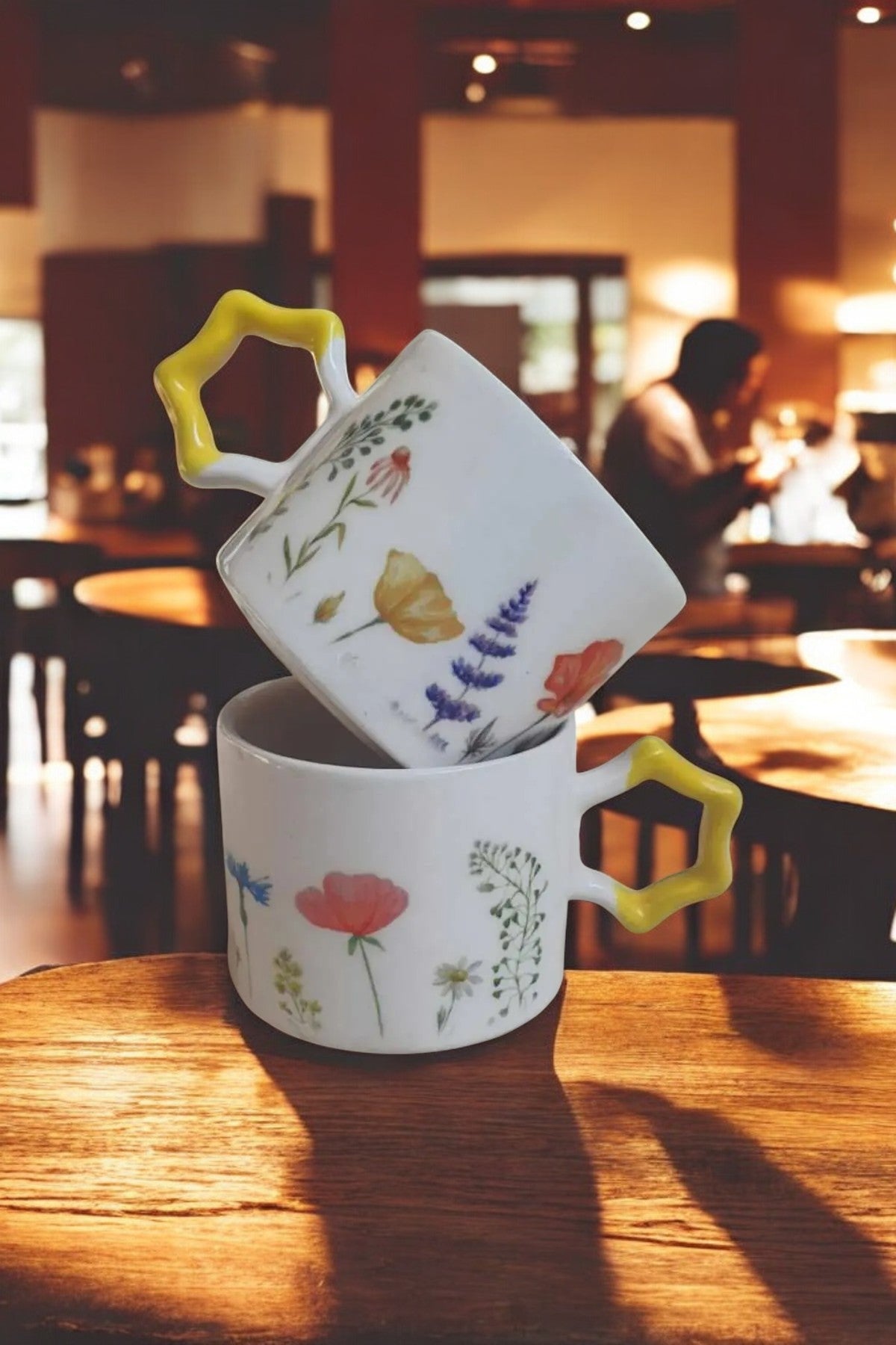 Ceramic Mugs with Floral Designs for Garden Lovers and Spring Decor