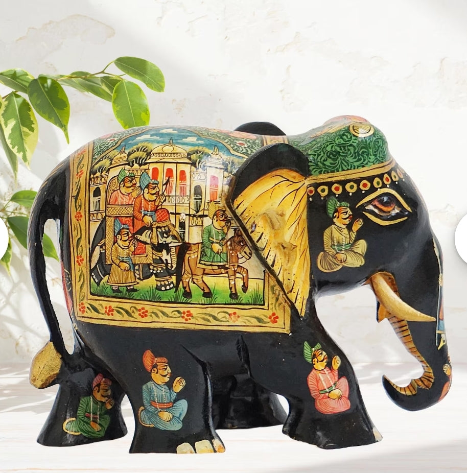 Wooden handicraft mugal elephant 5 inches