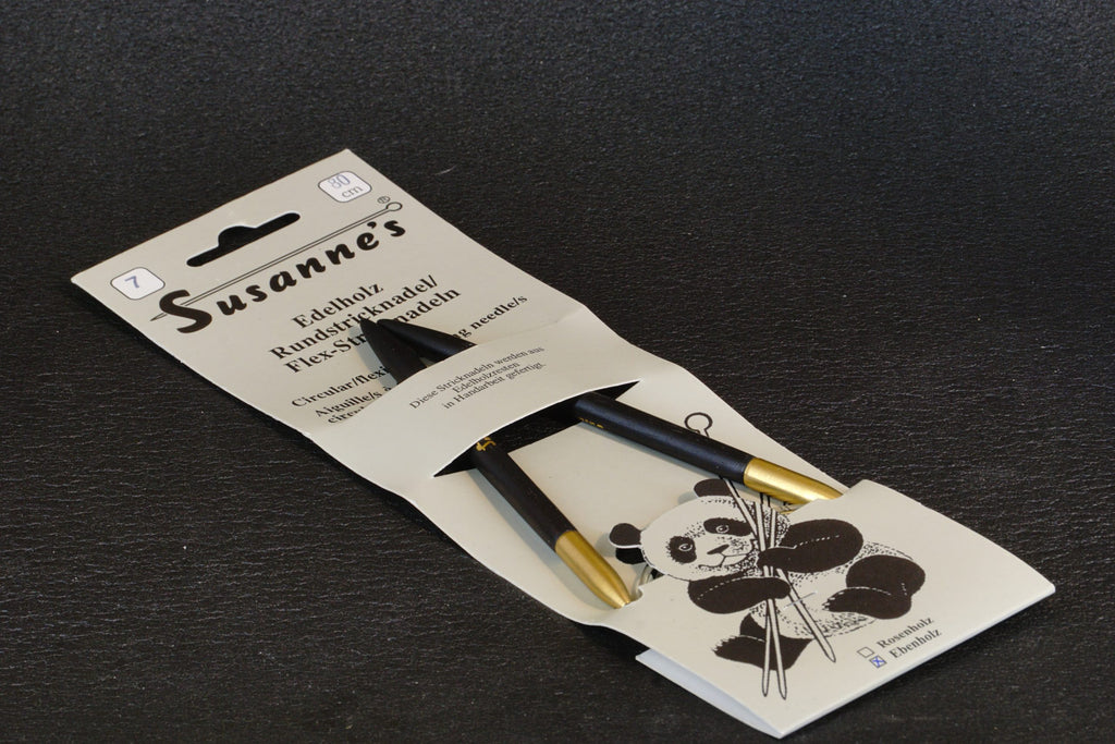 Ebony Fixed Circular Knitting Needle 8 mm  80 cm