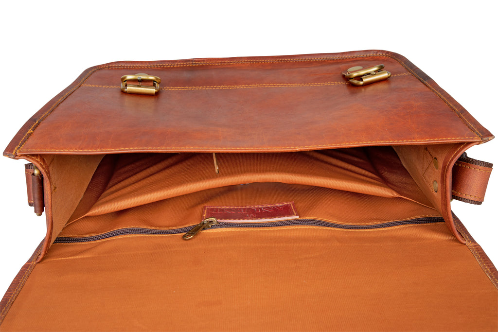 Handmade Simple Leather Laptop Bag.