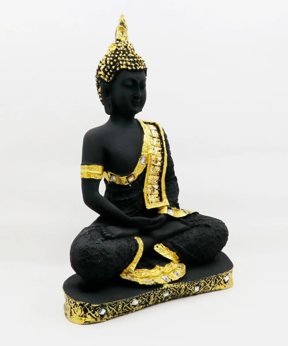 Black Golden Buddha Statue For Showpeice