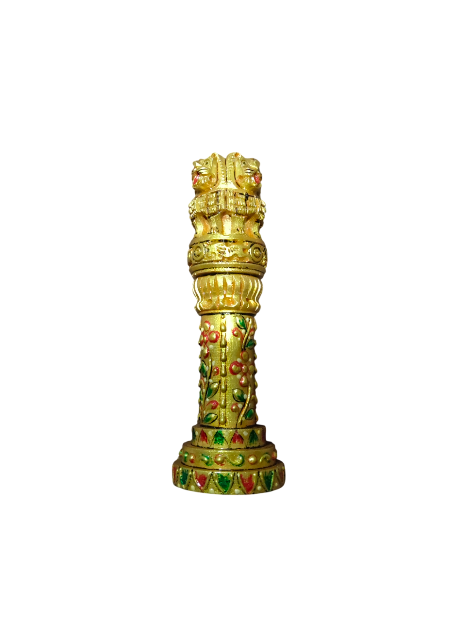 Ashoka pillar golden 4.5 inch
