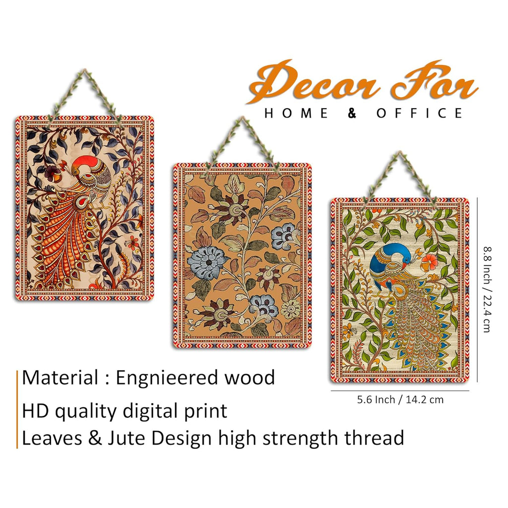 Kalamkari Art Wooden Wall Hanging Decoration