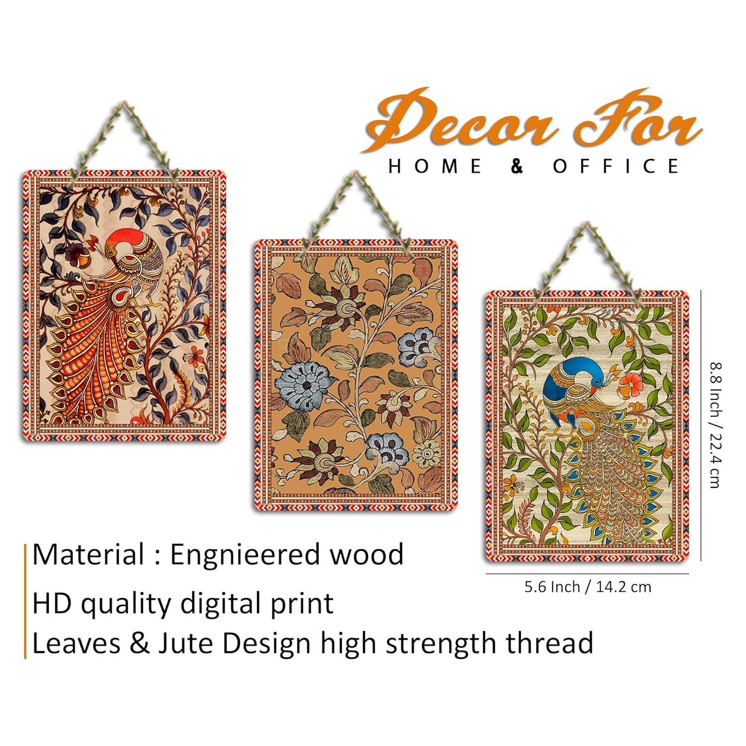 Kalamkari Art Wooden Wall Hanging Decoration